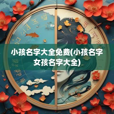 小孩名字大全免费(小孩名字女孩名字大全)