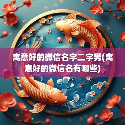 寓意好的微信名字二字男(寓意好的微信名有哪些)