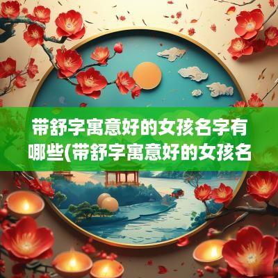 带舒字寓意好的女孩名字有哪些(带舒字寓意好的女孩名字两个字)