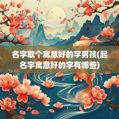 名字取个寓意好的字男孩(起名字寓意好的字有哪些)