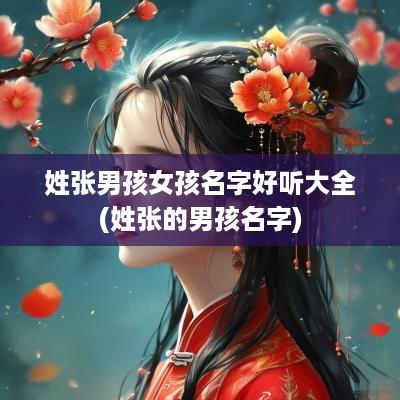 姓张男孩女孩名字好听大全(姓张的男孩名字)