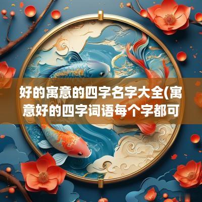 好的寓意的四字名字大全(寓意好的四字词语每个字都可取名)