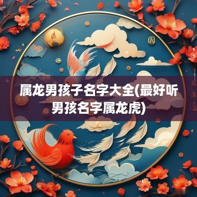 属龙男孩子名字大全(最好听男孩名字属龙虎)