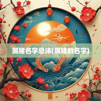 属猪名字忌讳(属猪的名字)