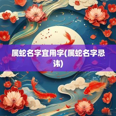 属蛇名字宜用字(属蛇名字忌讳)