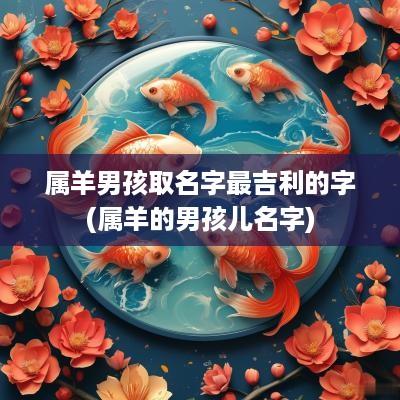 属羊男孩取名字最吉利的字(属羊的男孩儿名字)