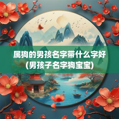 属狗的男孩名字带什么字好(男孩子名字狗宝宝)
