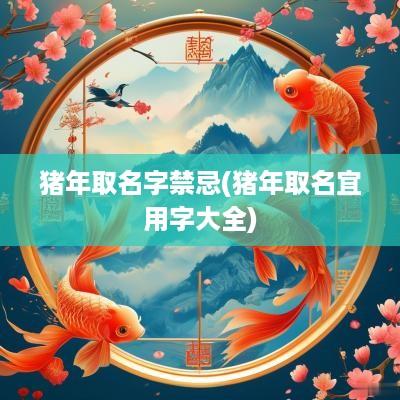 猪年取名字禁忌(猪年取名宜用字大全)
