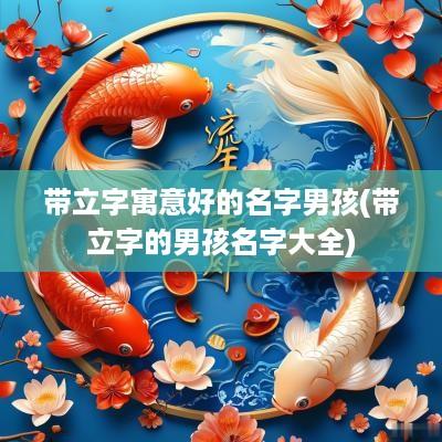 带立字寓意好的名字男孩(带立字的男孩名字大全)
