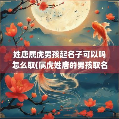 姓唐属虎男孩起名子可以吗怎么取(属虎姓唐的男孩取名)