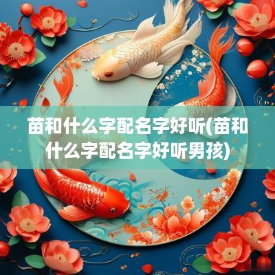 苗和什么字配名字好听(苗和什么字配名字好听男孩)