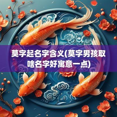 莫字起名字含义(莫字男孩取啥名字好寓意一点)