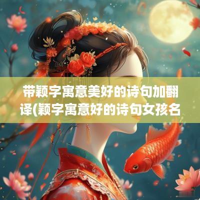 带颖字寓意美好的诗句加翻译(颖字寓意好的诗句女孩名字怎么取)