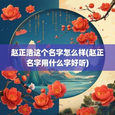 赵正浩这个名字怎么样(赵正名字用什么字好听)