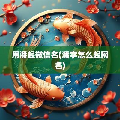 用潘起微信名(潘字怎么起网名)