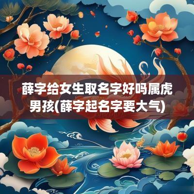 薛字给女生取名字好吗属虎男孩(薛字起名字要大气)