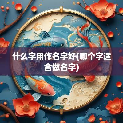 什么字用作名字好(哪个字适合做名字)