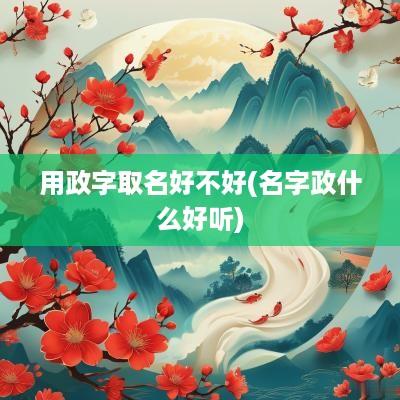 用政字取名好不好(名字政什么好听)