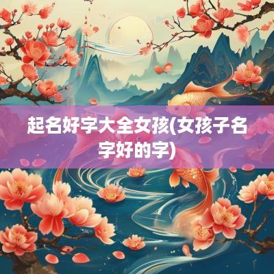 起名好字大全女孩(女孩子名字好的字)