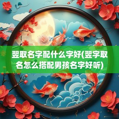 翌取名字配什么字好(翌字取名怎么搭配男孩名字好听)