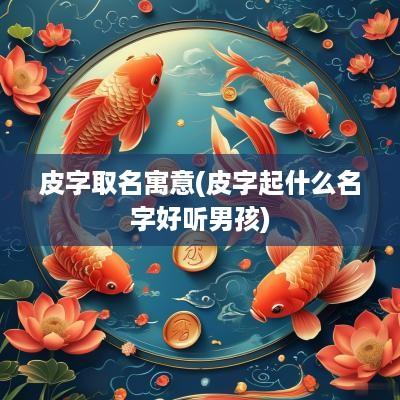 皮字取名寓意(皮字起什么名字好听男孩)
