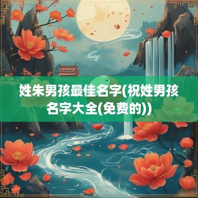 姓朱男孩最佳名字(祝姓男孩名字大全(免费的))