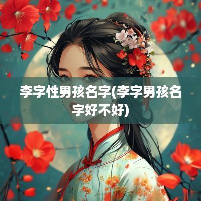 李字性男孩名字(李字男孩名字好不好)