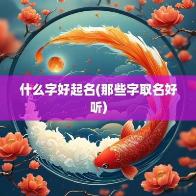 什么字好起名(那些字取名好听)