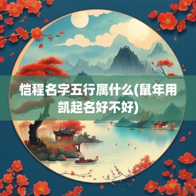 恺程名字五行属什么(蛇年用凯起名好不好)