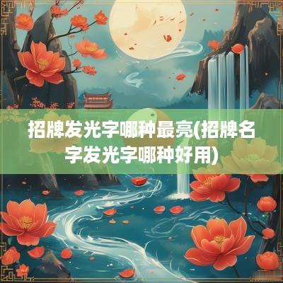 招牌发光字哪种最亮(招牌名字发光字哪种好用)