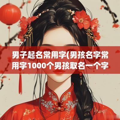 男子起名常用字(男孩名字常用字1000个男孩取名一个字)