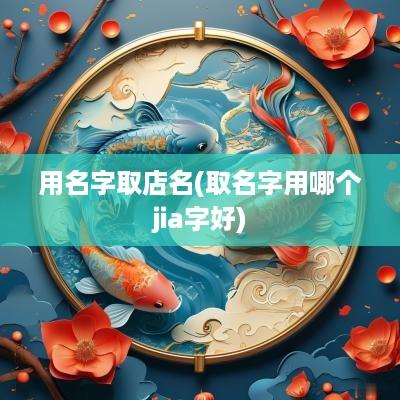 用名字取店名(取名字用哪个jia字好)
