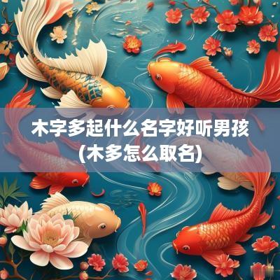 木字多起什么名字好听男孩(木多怎么取名)