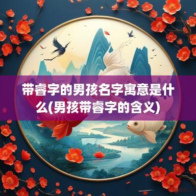 带睿字的男孩名字寓意是什么(男孩带睿字的含义)