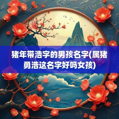 猪年带浩字的男孩名字(属猪勇浩这名字好吗女孩)