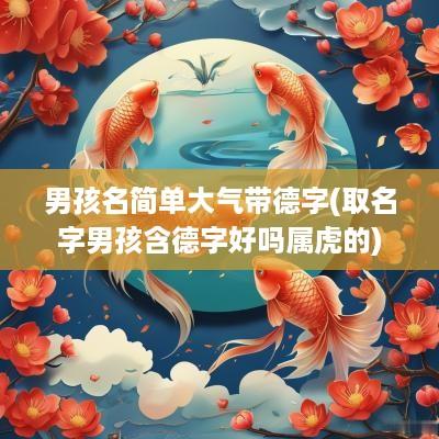 男孩名简单大气带德字(取名字男孩含德字好吗属虎的)