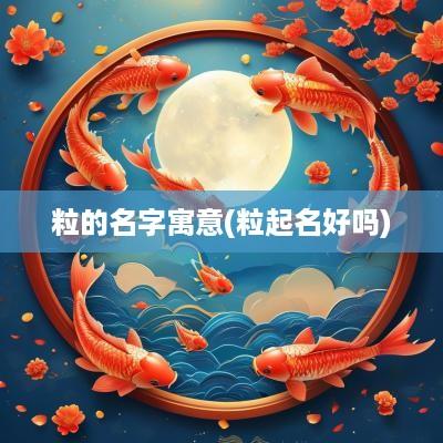 粒的名字寓意(粒起名好吗)