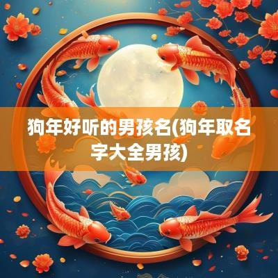 狗年好听的男孩名(狗年取名字大全男孩)