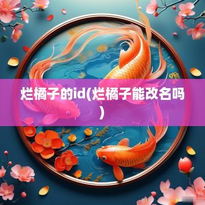 烂橘子的id(烂橘子能改名吗)