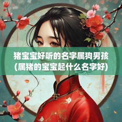 猪宝宝好听的名字属狗男孩(属猪的宝宝起什么名字好)