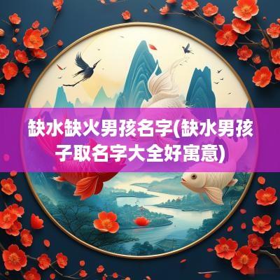 缺水缺火男孩名字(缺水男孩子取名字大全好寓意)
