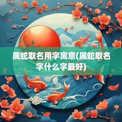 属蛇取名用字寓意(属蛇取名字什么字最好)