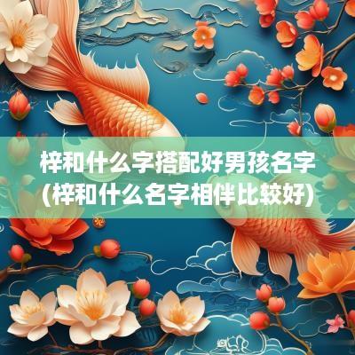 梓和什么字搭配好男孩名字(梓和什么名字相伴比较好)