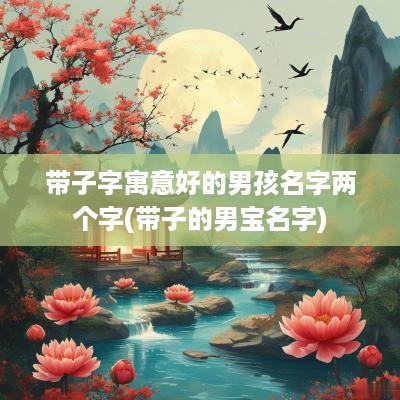 带子字寓意好的男孩名字两个字(带子的男宝名字)
