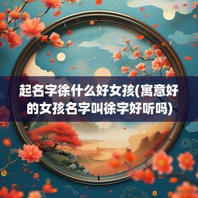 起名字徐什么好女孩(寓意好的女孩名字叫徐字好听吗)