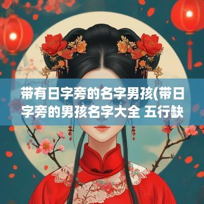 带有日字旁的名字男孩(带日字旁的男孩名字大全 五行缺火怎么起名)