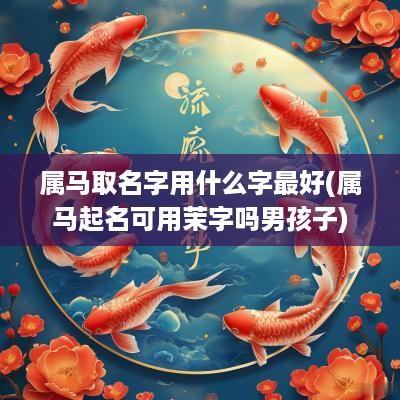 属马取名字用什么字最好(属马起名可用茉字吗男孩子)