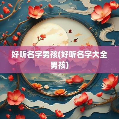 好听名字男孩(好听名字大全男孩)