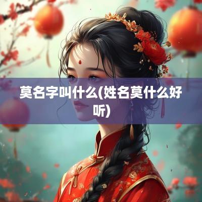 莫名字叫什么(姓名莫什么好听)