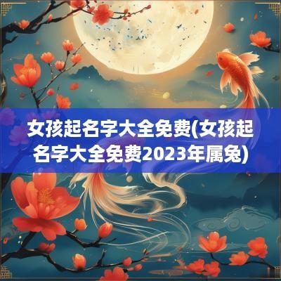 女孩起名字大全免费(女孩起名字大全免费2025年属兔)